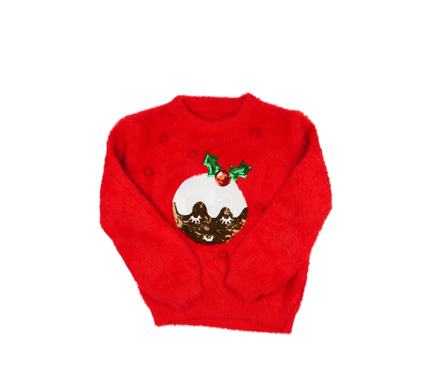Červený vánoční žinylkový svetr 