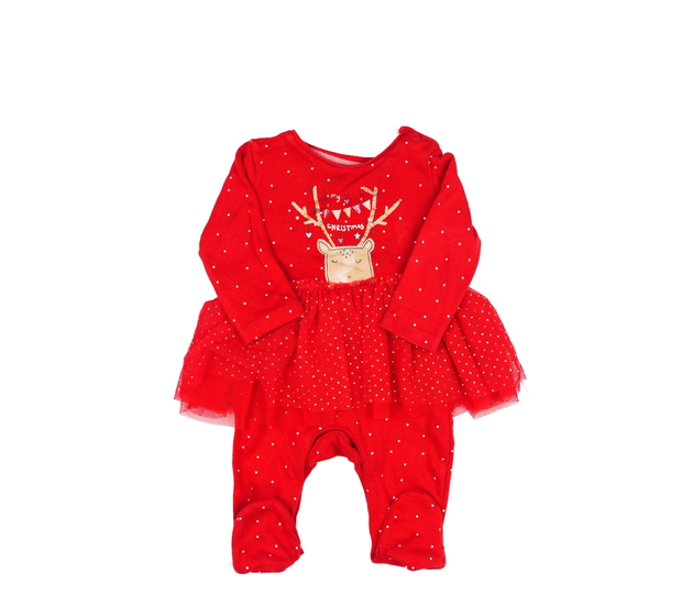 Červený vánoční overal se sukýnkou F&F