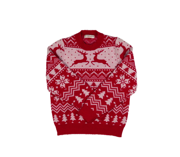Červený vánoční svetr