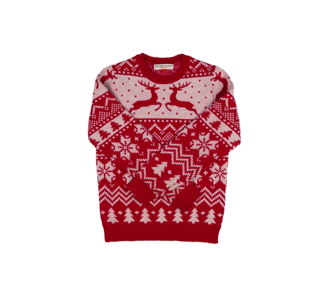 Červený vánoční svetr