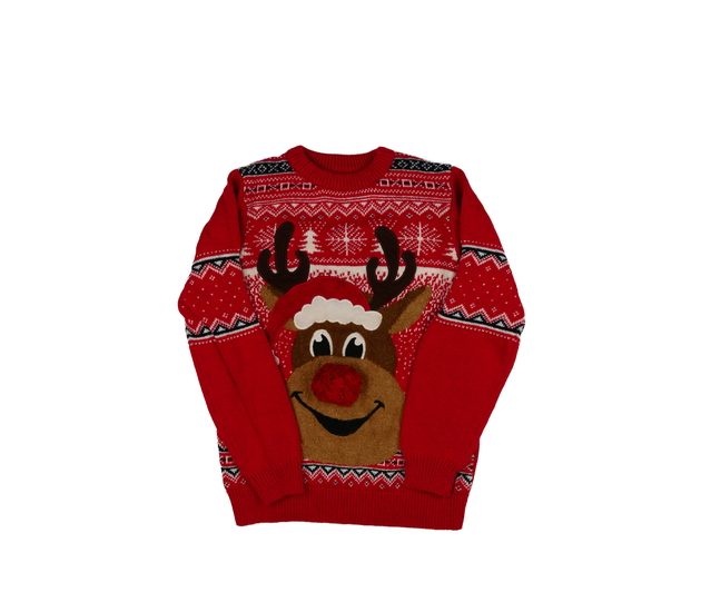 Červený vánoční svetr se sobem Next