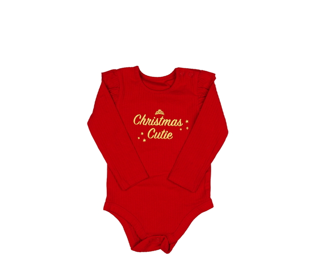 Červené vánoční body s volánky Nutmeg