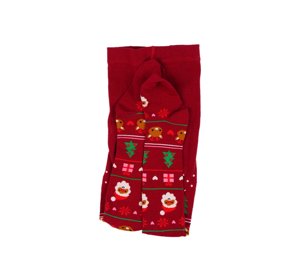 Nové tmavě červené vánoční punčocháče H&M