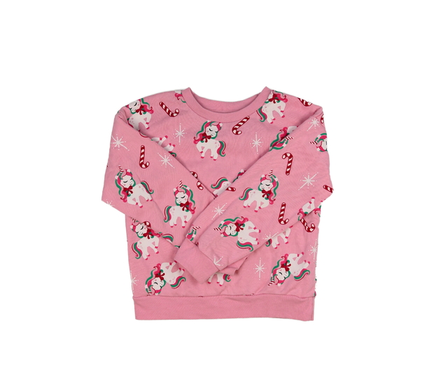 Růžová vánoční mikina s jednorožci Primark 