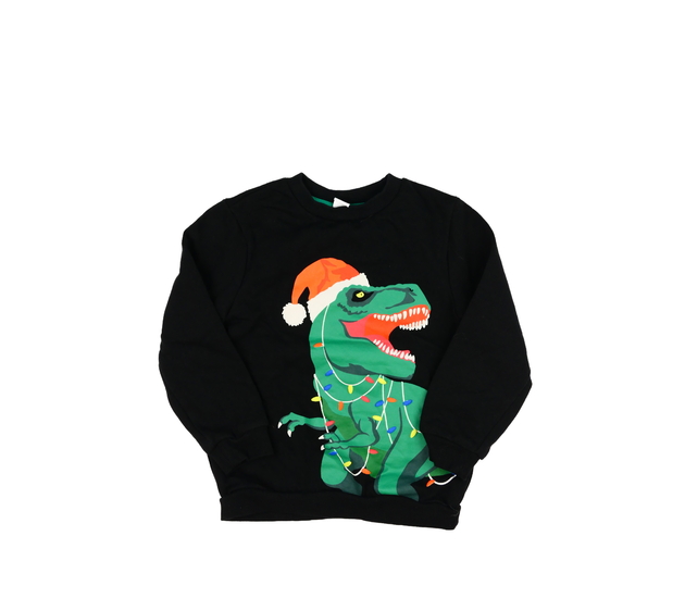 Černá vánoční mikina s dinosaurem Tu 