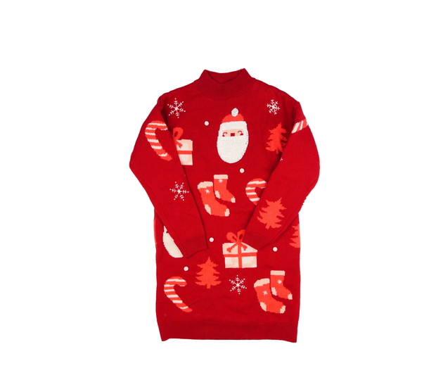 Červené svetrové vánoční šaty Next