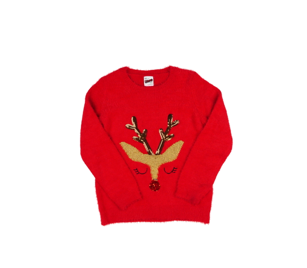 Červený vánoční žinylkový svetr George