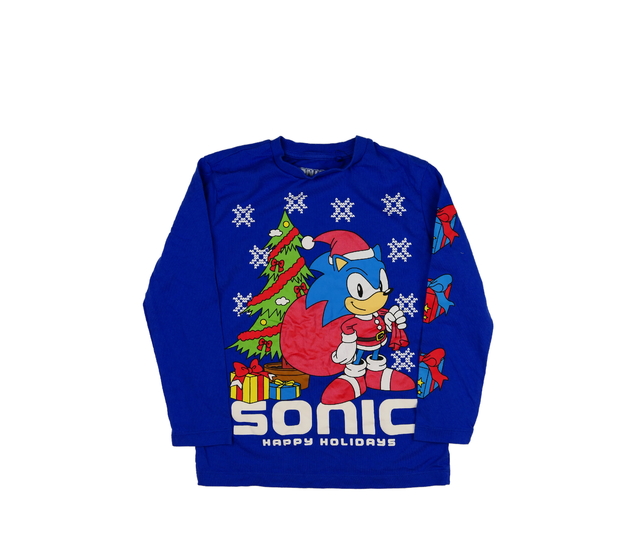 Modré vánoční triko Sonic Next