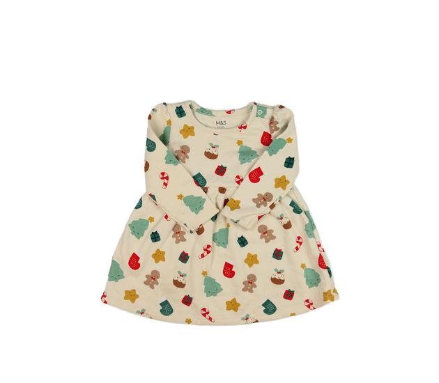 Krémové vánoční šaty M&S