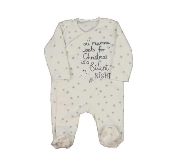 Bílý teplejší vánoční overal George