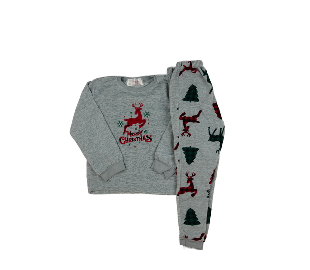 Melírované teplejší vánoční pyžamo 