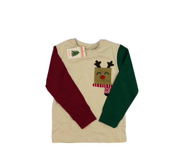 Nové hnědé triko s barevnými rukávy Next