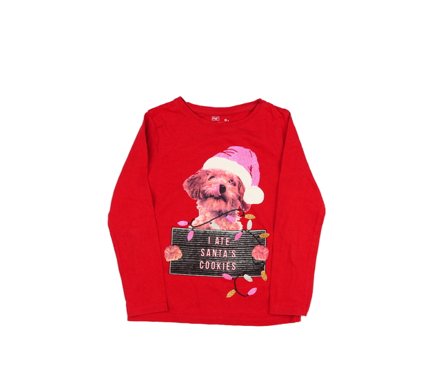 Červené vánoční triko se psem F&F