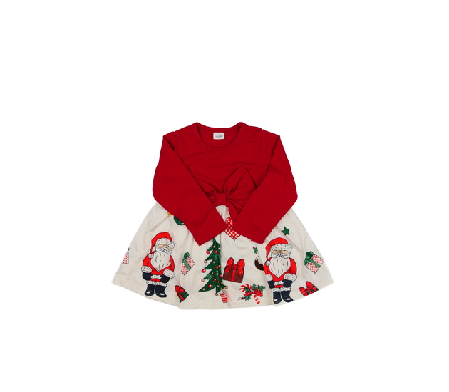 Červeno-bílé vánoční šaty 