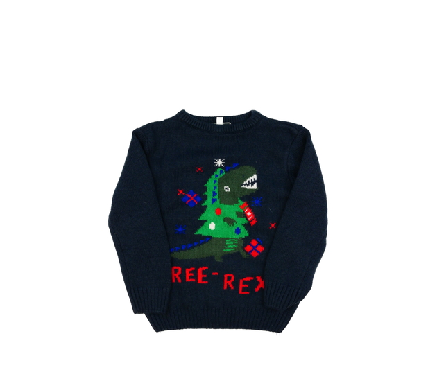 Tmavě modrý vánoční svetr 