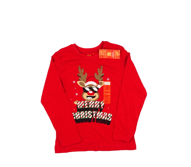 Nové červené vánoční triko se sobem Primark 