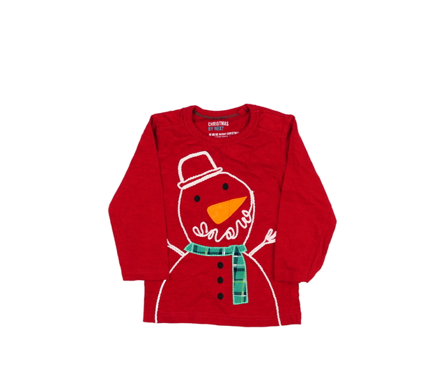 Červené vánoční triko se sněhulákem Next