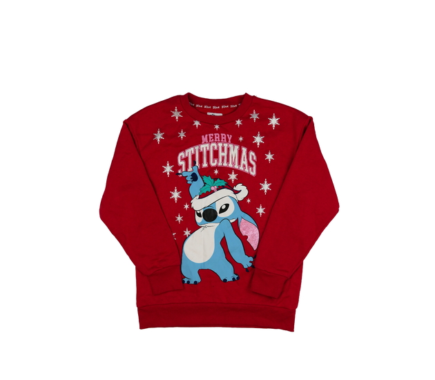 Krásná červená vánoční mikina Stitch Primark 