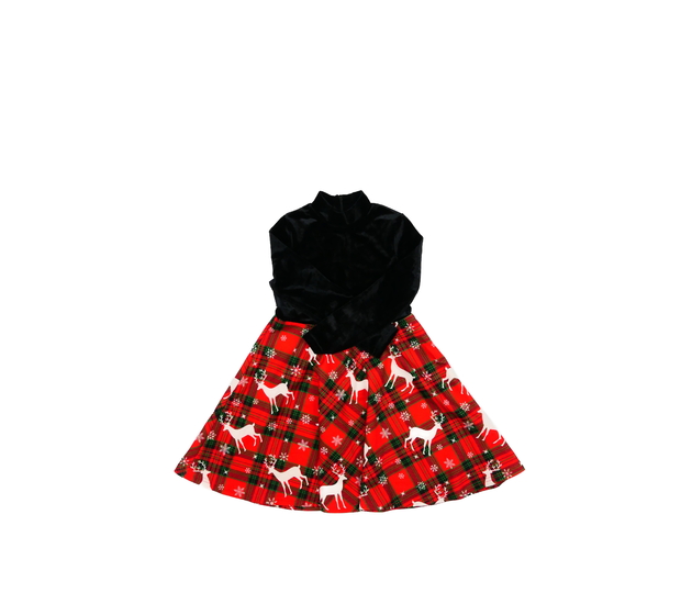 Černo-červené vánoční šaty