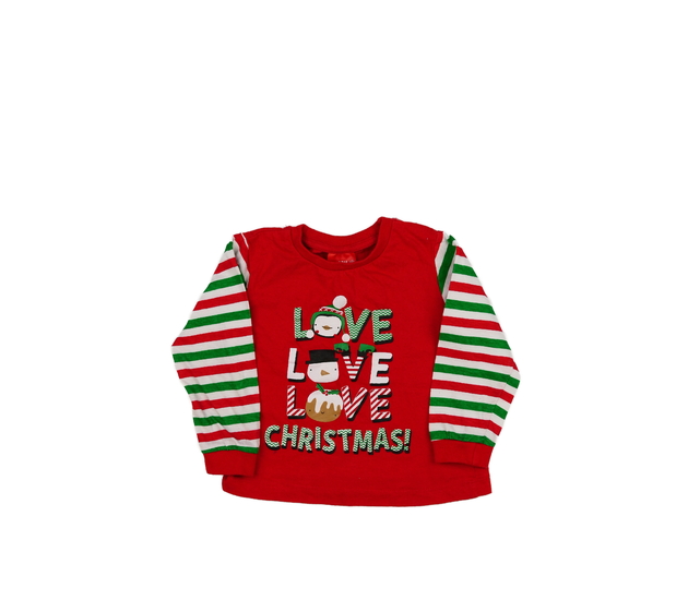 Vzorované vánoční pyžamové triko 