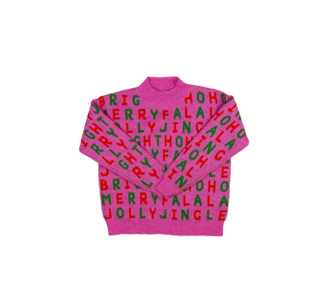 Růžový vánoční svetr F&F
