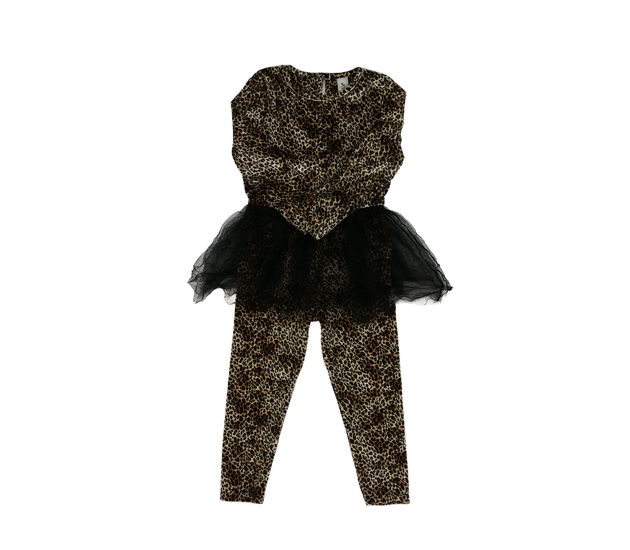 Hnědý karnevalový overal - zvířecí vzor Tu