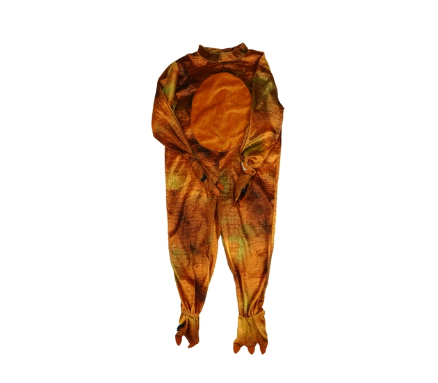 Hnědý karnevalový dinosauří overal 