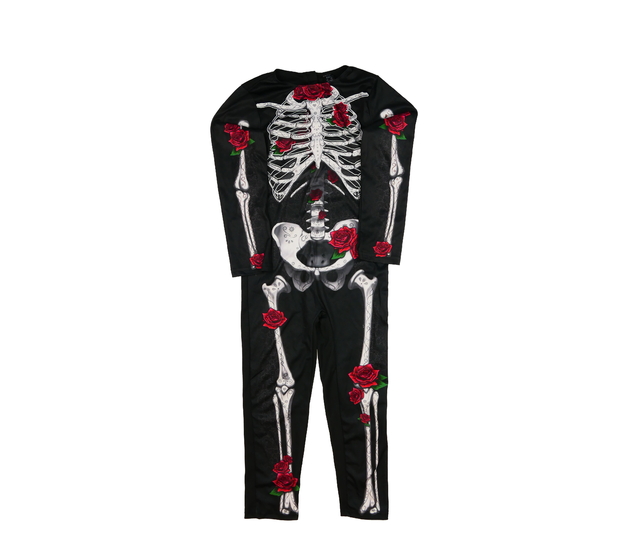 Karnevalový overal s kostrou a růžemi F&F