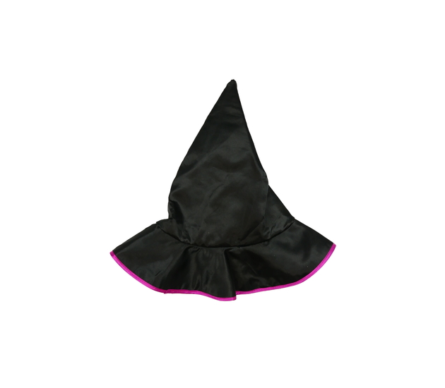 Černý čarodějnický klobouk s barevným lemem 