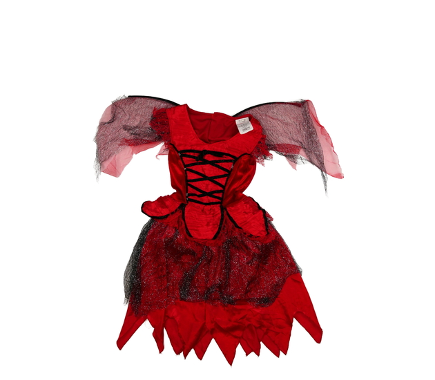Krásné červené karnevalové šaty s křídly 