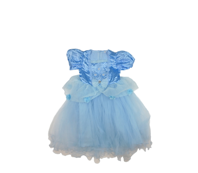 Modré karnevalové šaty s květinami 