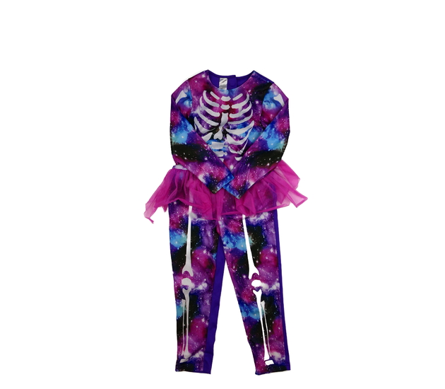 Barevný karnevalový overal s kostrou