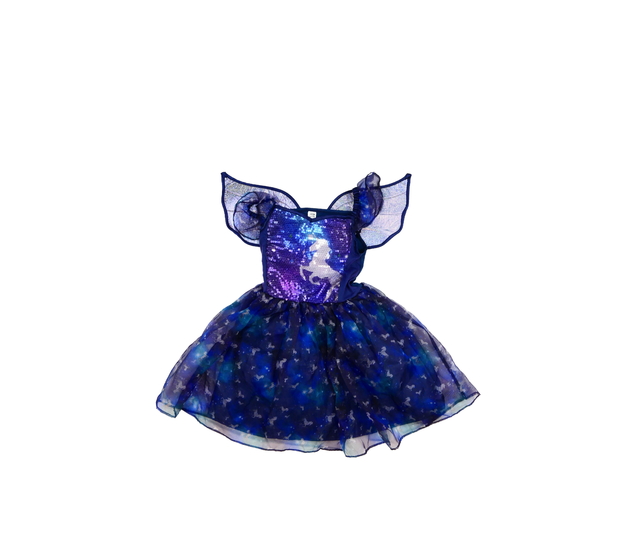 Karnevalové šaty s křídly a jednorožcem 