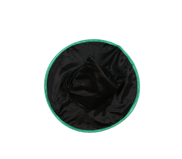 Černo-zelený karnevalový čarodějnický klobouk