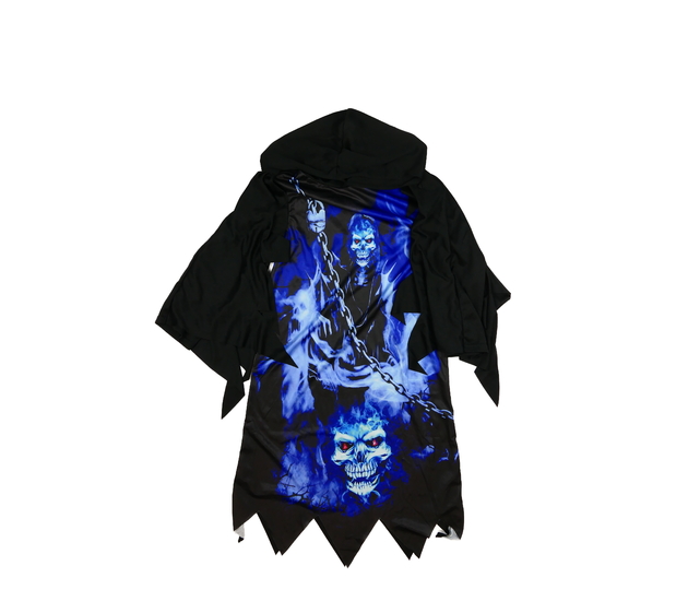 Černo-modrý děsivý karnevalový hábit se smrtkou