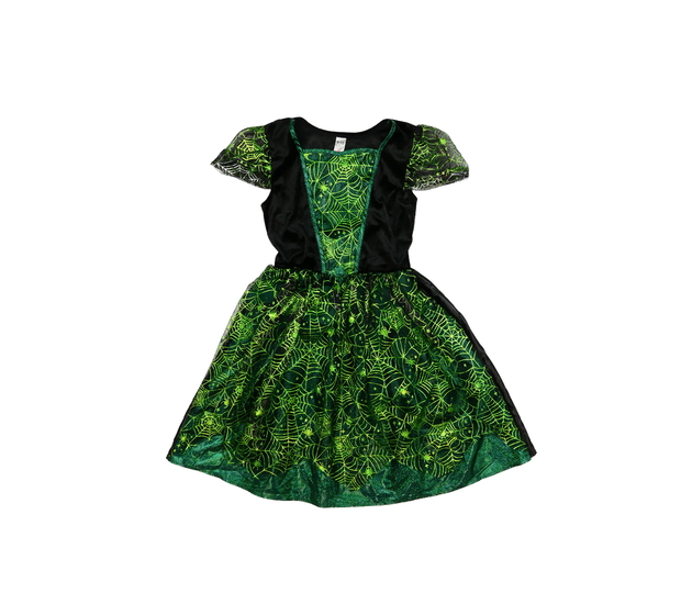 Zeleno-černé karnevalové šaty pro čarodějnici Tu 