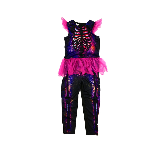 Barevný karnevalový overal s kostrou 