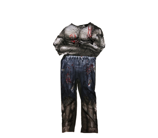 Tmavý děsivý karnevalový overal vlkodlak 