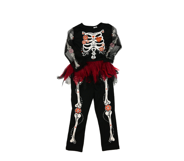 Karnevalový overal s kostrou a sukní F&F