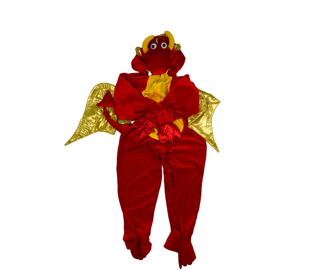 Krásný červený karnevalový overal drak  