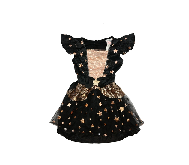 Černé karnevalové šaty s bronzovými detaily 