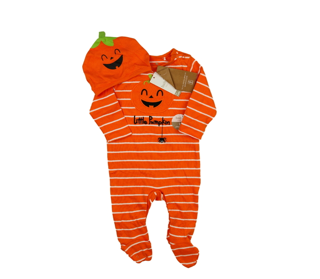 Nový oranžový halloween overal a čepička M&Co