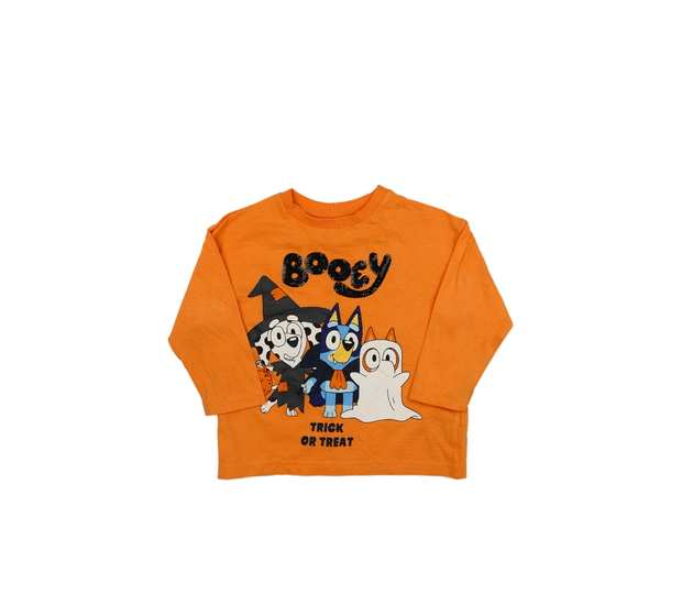 Oranžové halloween triko Bluey 