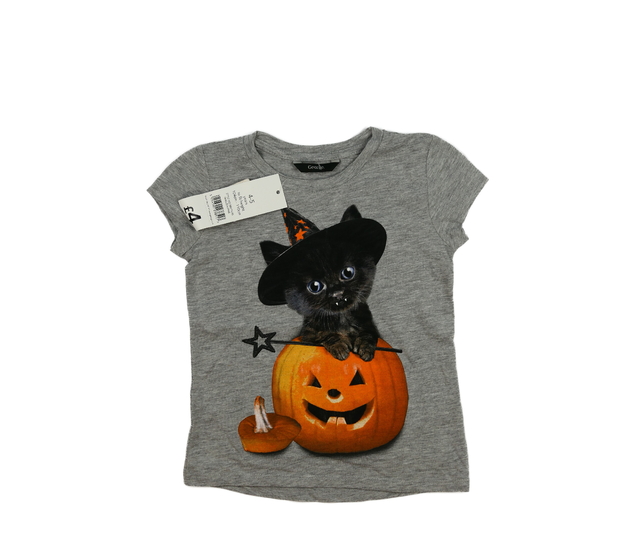 Nové šedé halloween triko s kočkou George