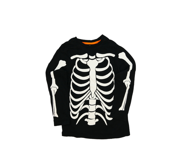 Černé halloween triko s kostrou F&F