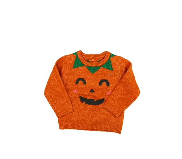 Tmavě oranžový halloween svetr Tu