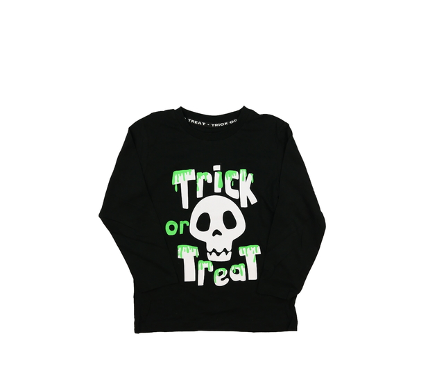 Černé stylové halloween triko s lebkou 