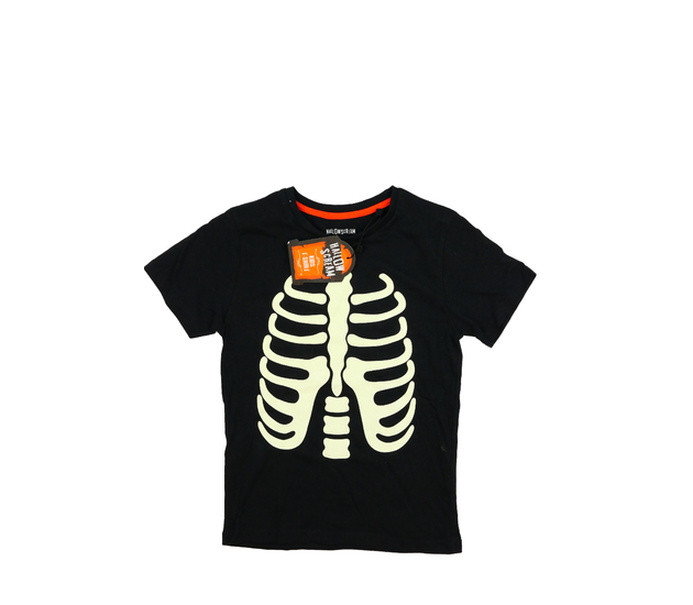 Nové černé halloween triko s kostrou 