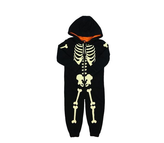 Černý teplákový halloween overal s kostrou George