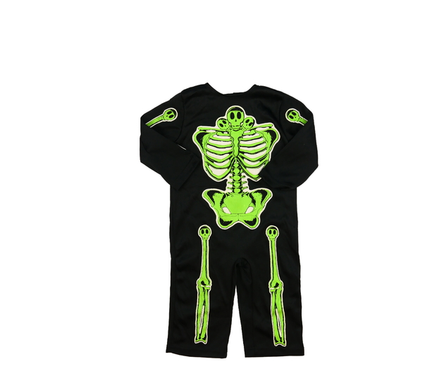 Černý halloweenský overal s kostrou Tu 